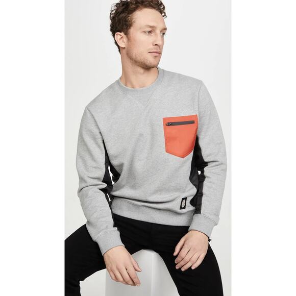 Coach Nylon Pocket Crew Sweater Grey‎ Orange Men’s Size XXL - Picture 2 of 14